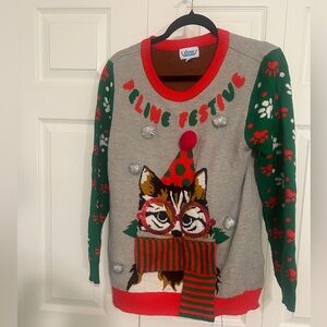 Christmas. Rockin’ Around Festive Cat Sweater